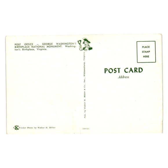 Vintage Postcard George Washington Birthplace National Monument VA Post Office - Picture 2 of 2